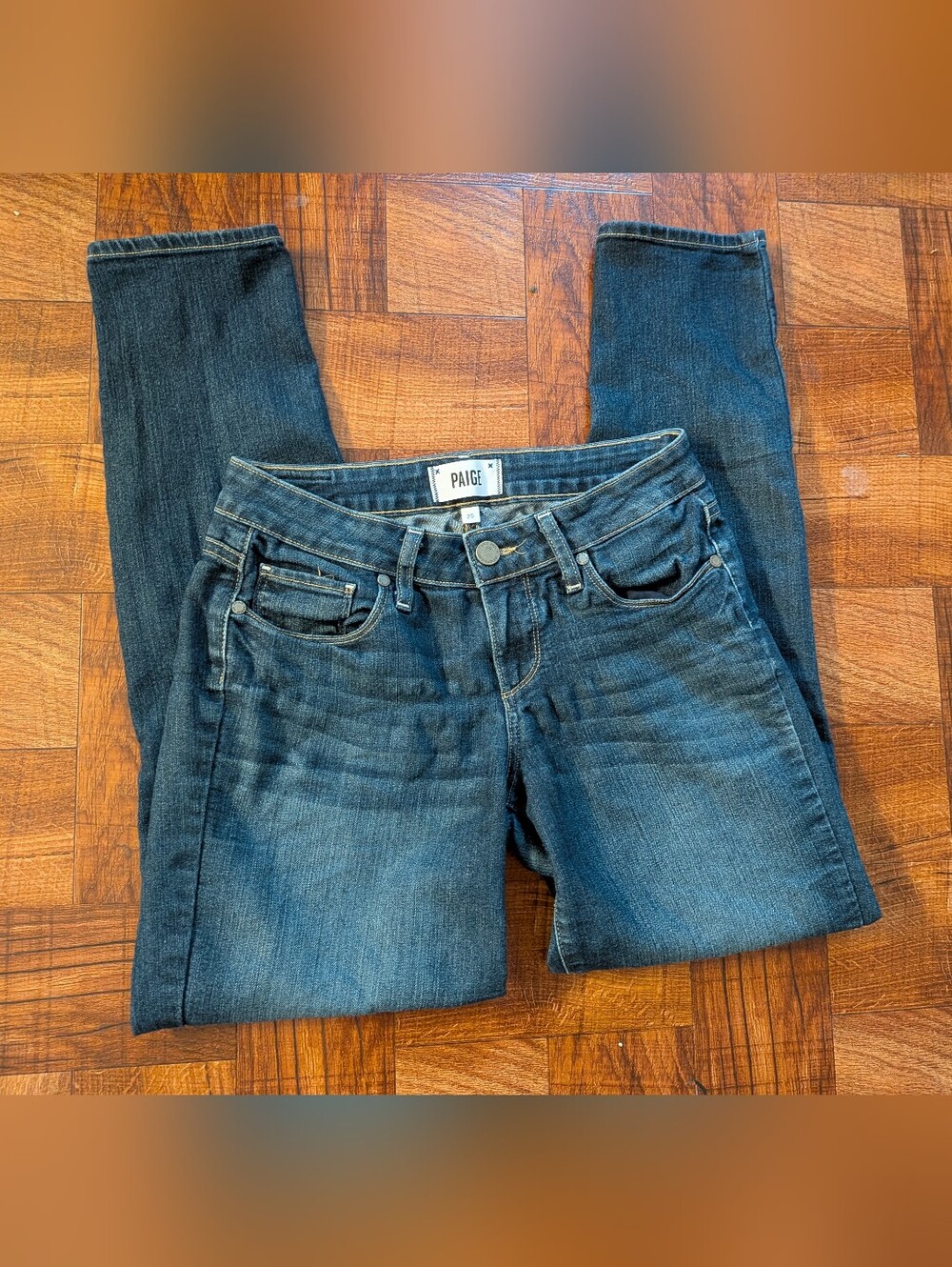 Paige Kylie Crop Skinny Jeans Dark Blue Size 25 Lighweight